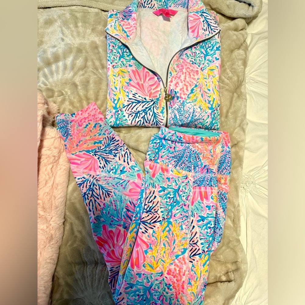 Lilly Pulitzer 3 piece set! Jacket (Med), leggings (sm) Skort (4) NWOT